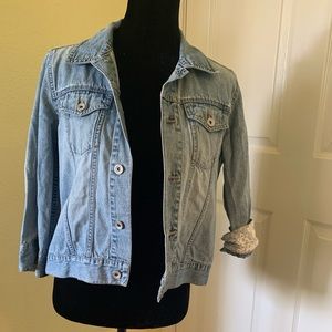 DKNY Jeans denim jacket w detail @cuff 3/4 sleeve